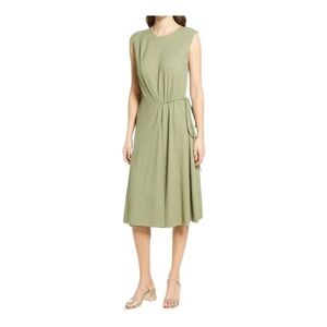 Maggy London Draped Sleeveless Dress - Pesto